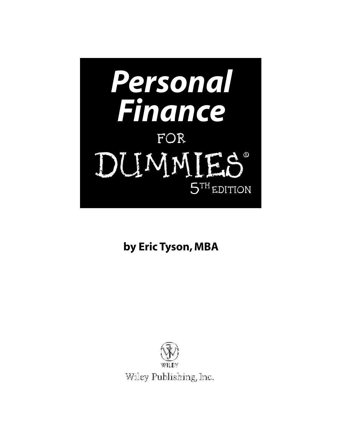 Personal Finance for Dummies