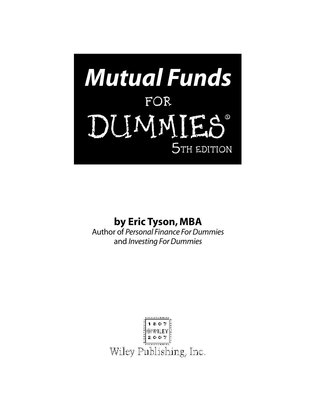Mutual Funds for Dummies