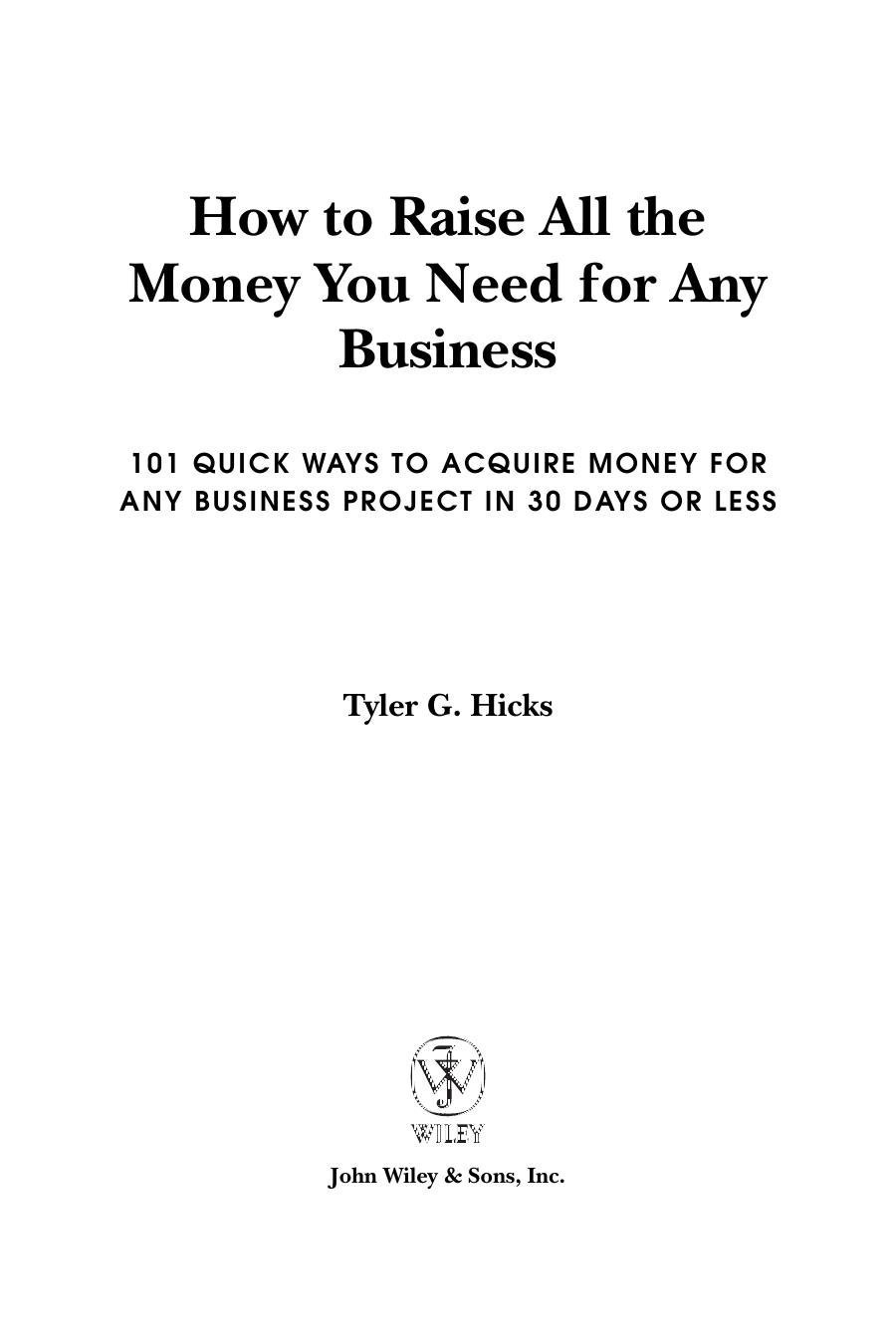 How to Raise All the Money You Need for Any Business