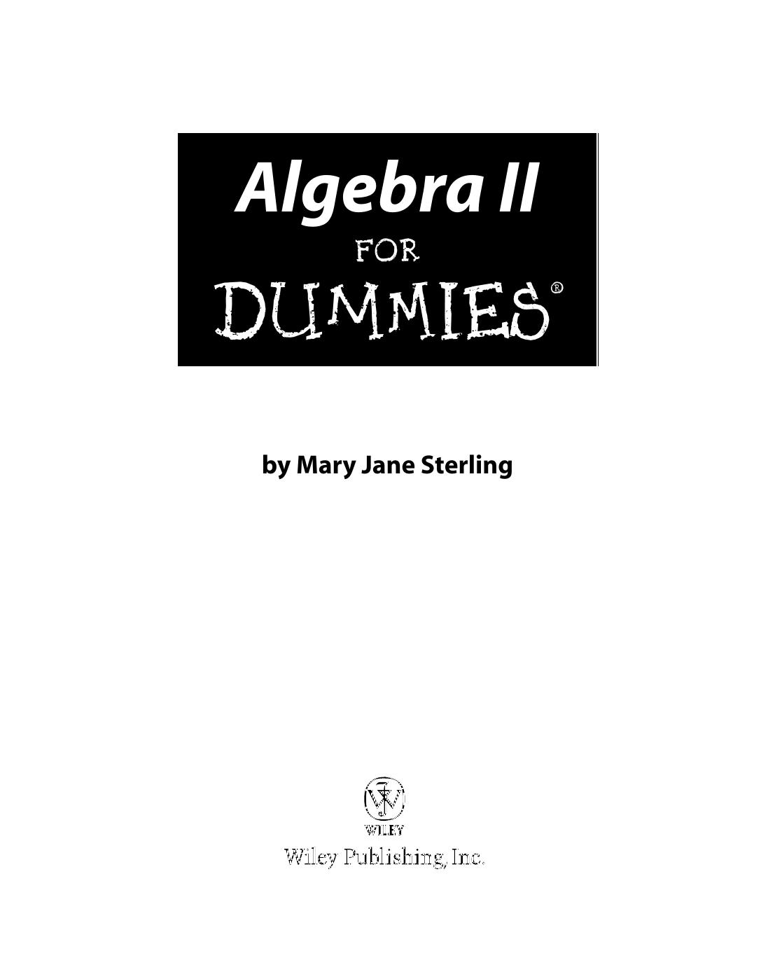 Algebra II for Dummies