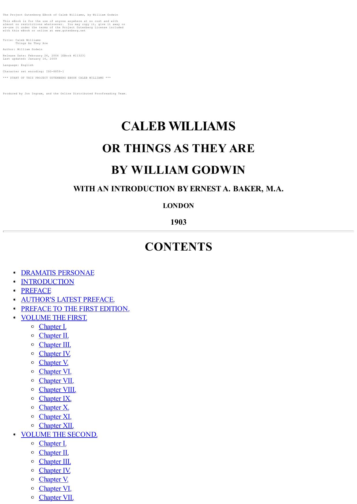 Things as They Are (Volume 1); Or, the Adventures of Caleb Williams