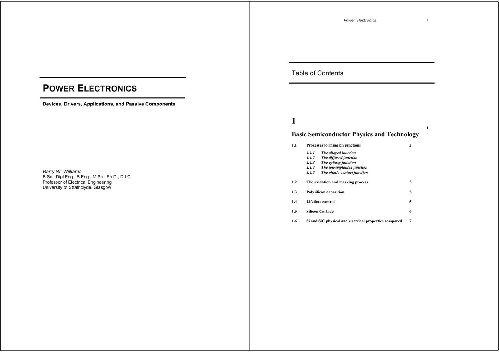 Power Electronics Devices Drivers Applications and Passive Components B Williams
