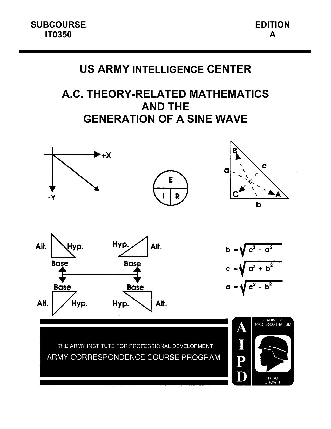 US Army electronics course AC Theory Related Mathematics 1998