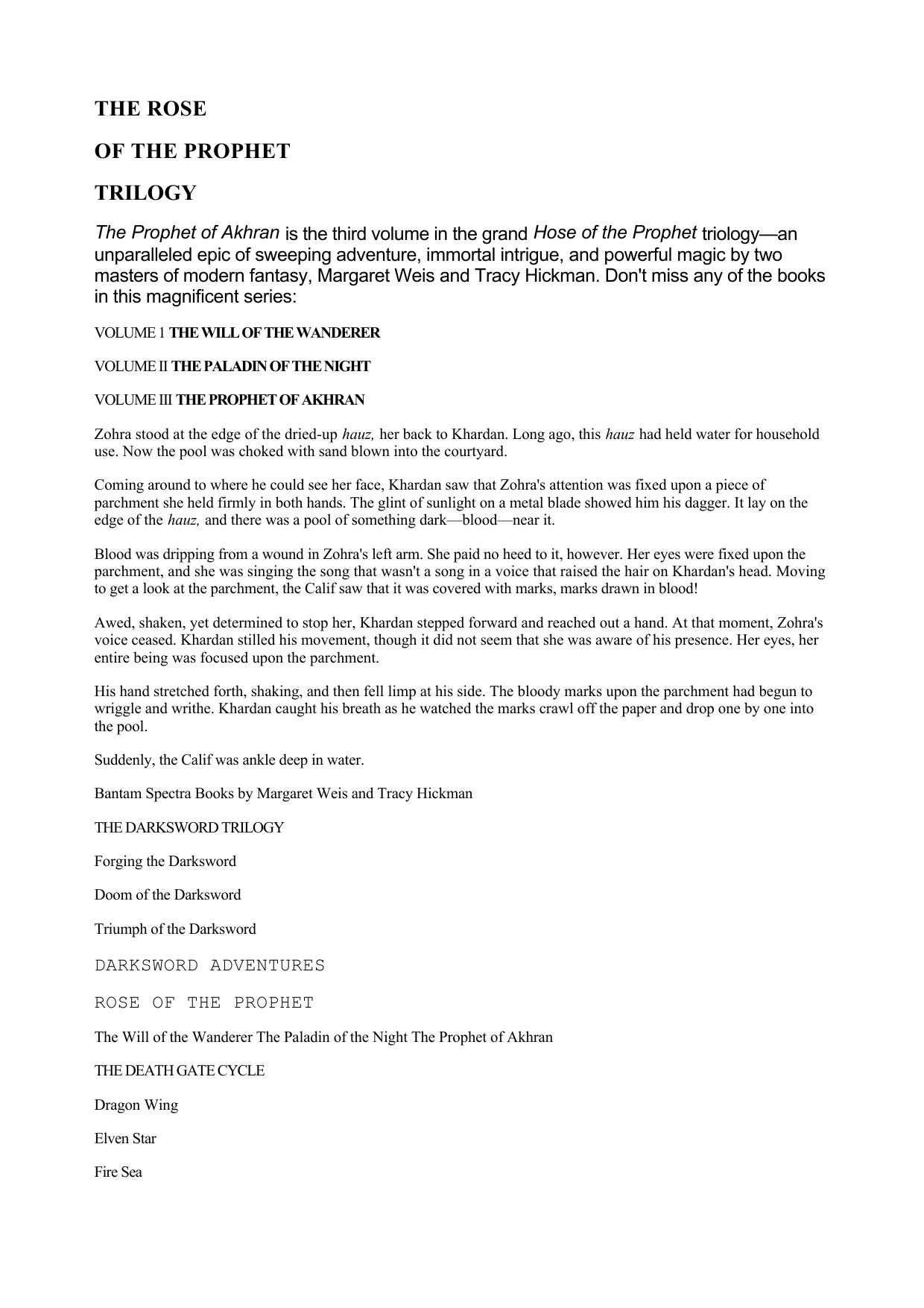 Weis, Margaret & Tracy Hickman - Rose of the Prophet 03