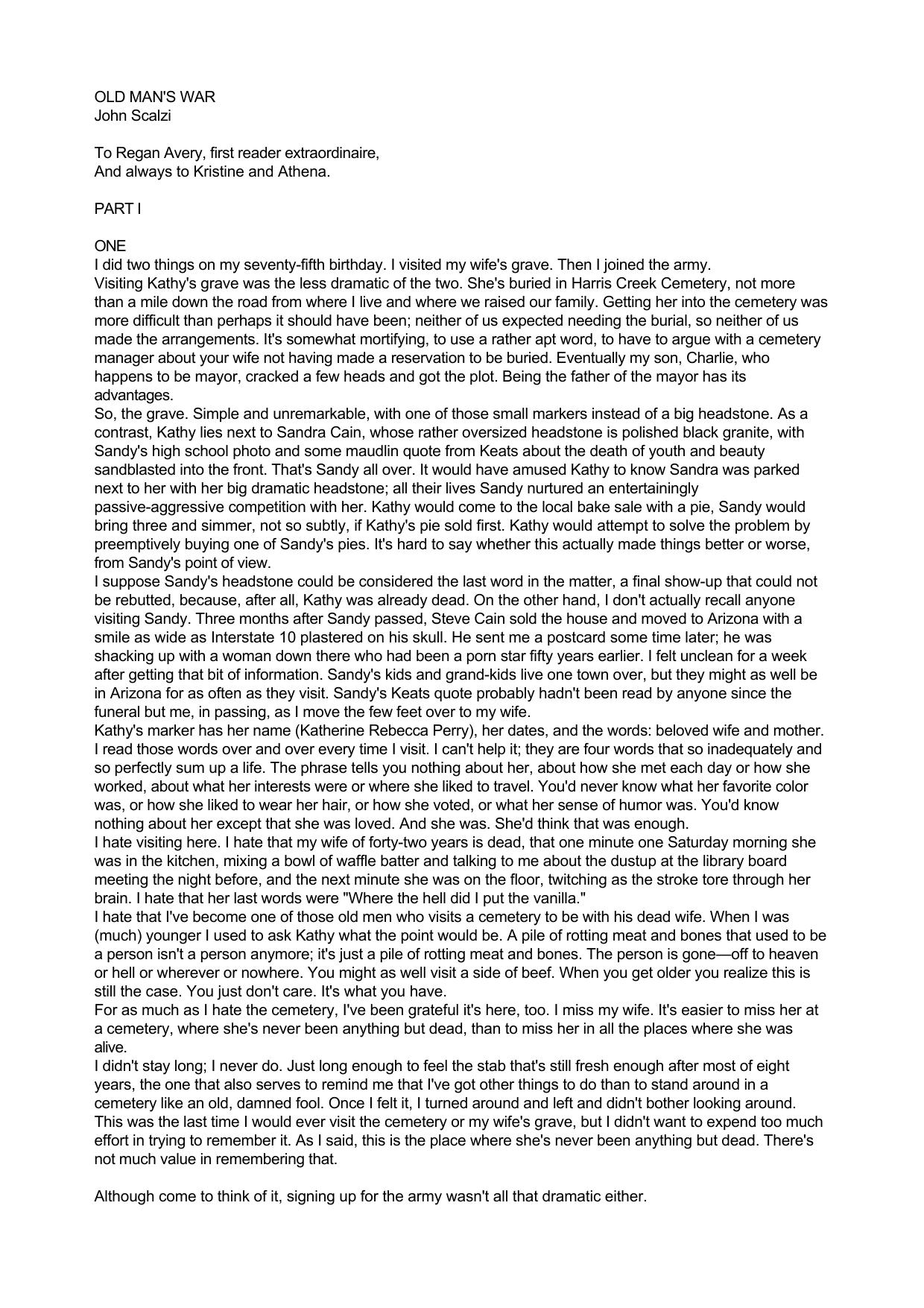 Scalzi, John - Old Man's War 1