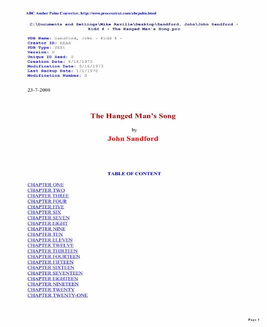 Sandford, John - Kidd 04 - The Hanged Man's Song