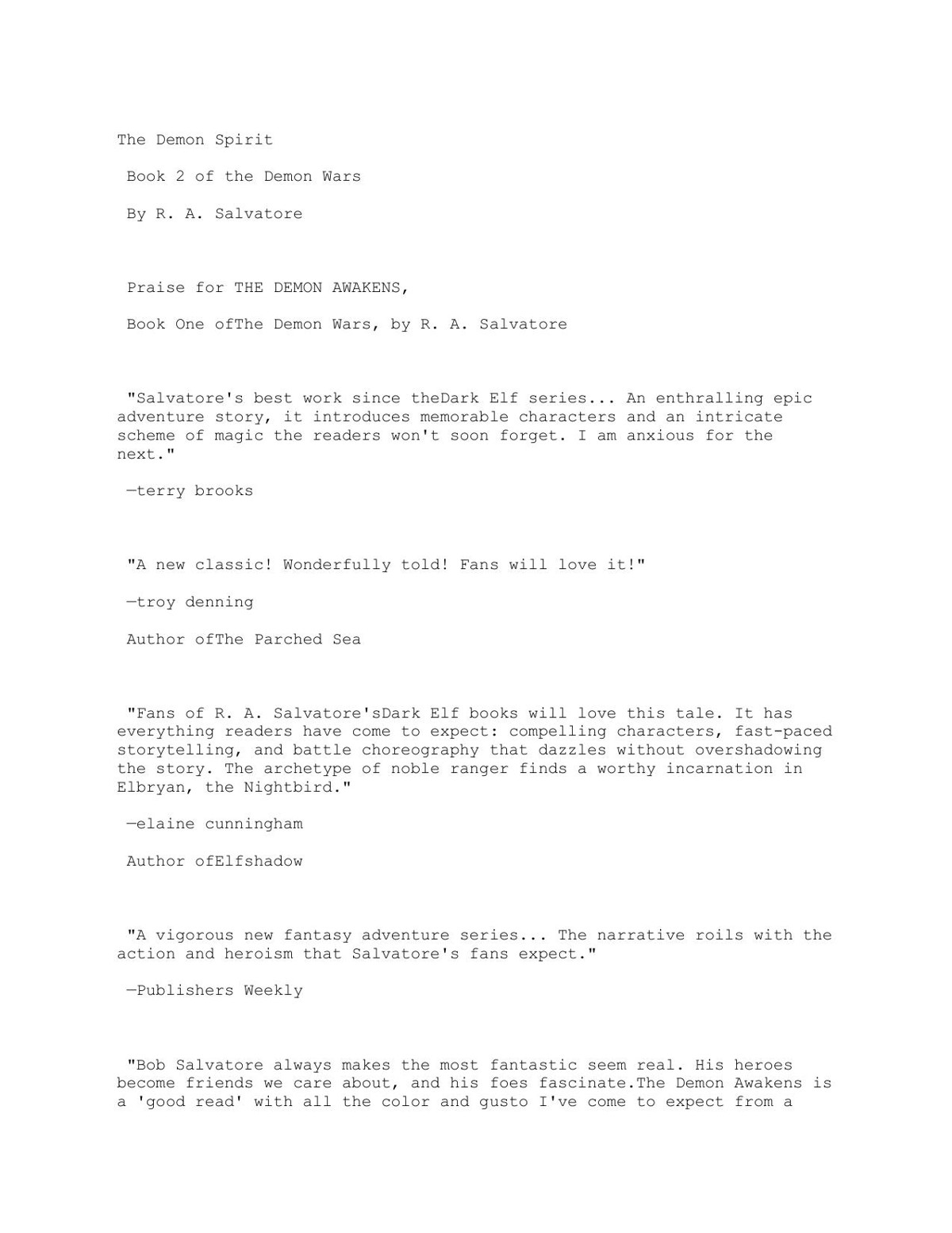 Salvatore, R.A - Demon Wars - 02 - The Demon Spirit