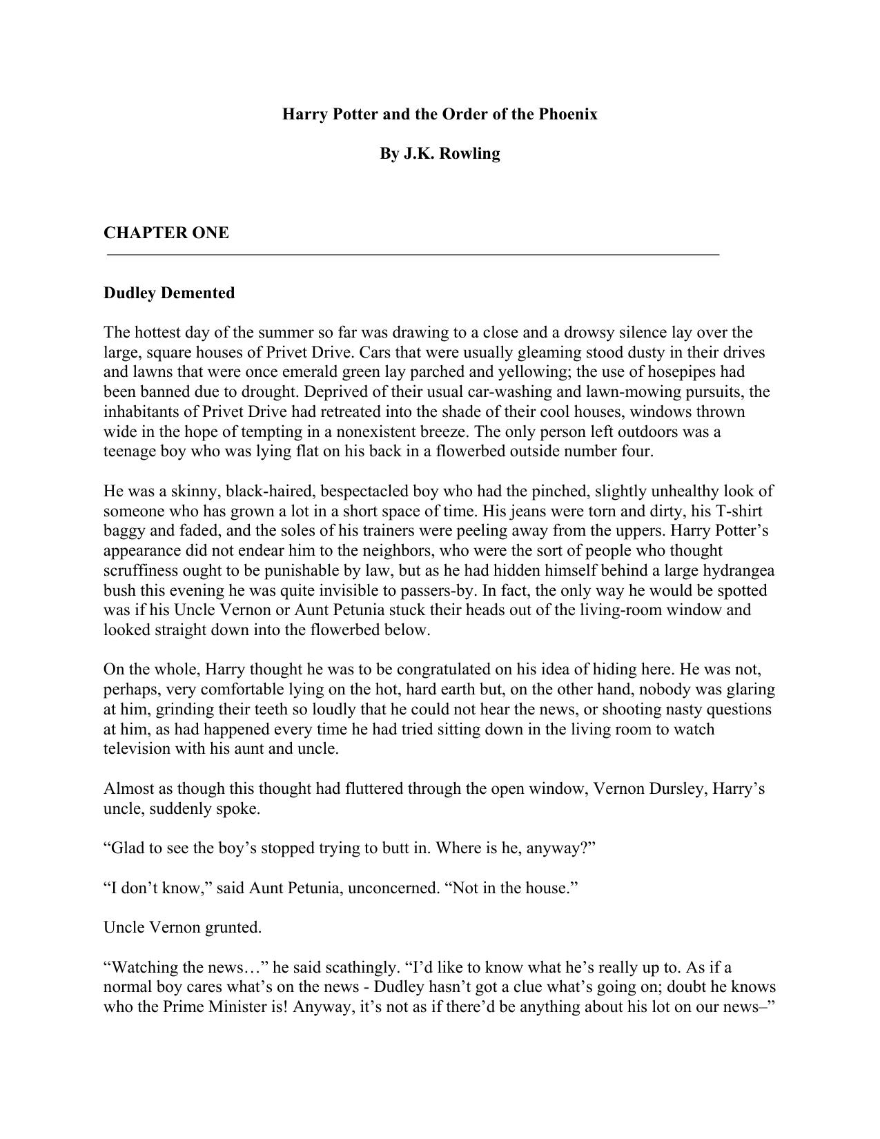 Rowling, J.K - Harry Potter 05 - The Order of the Phoenix