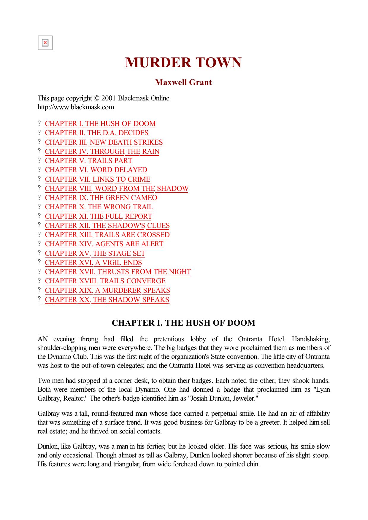 Maxwell Grant - The Shadow - 104