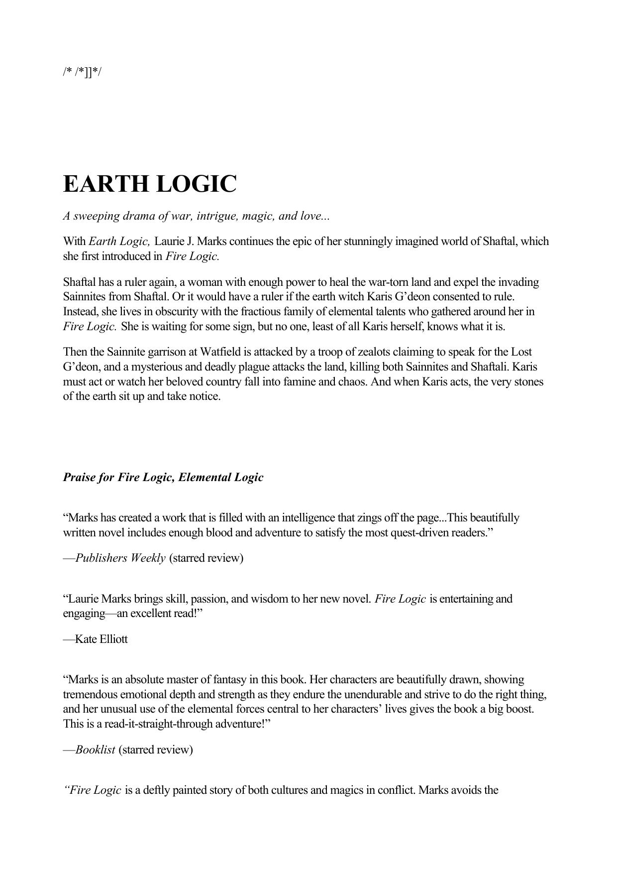 Laurie Marks - Elemental Logic 02