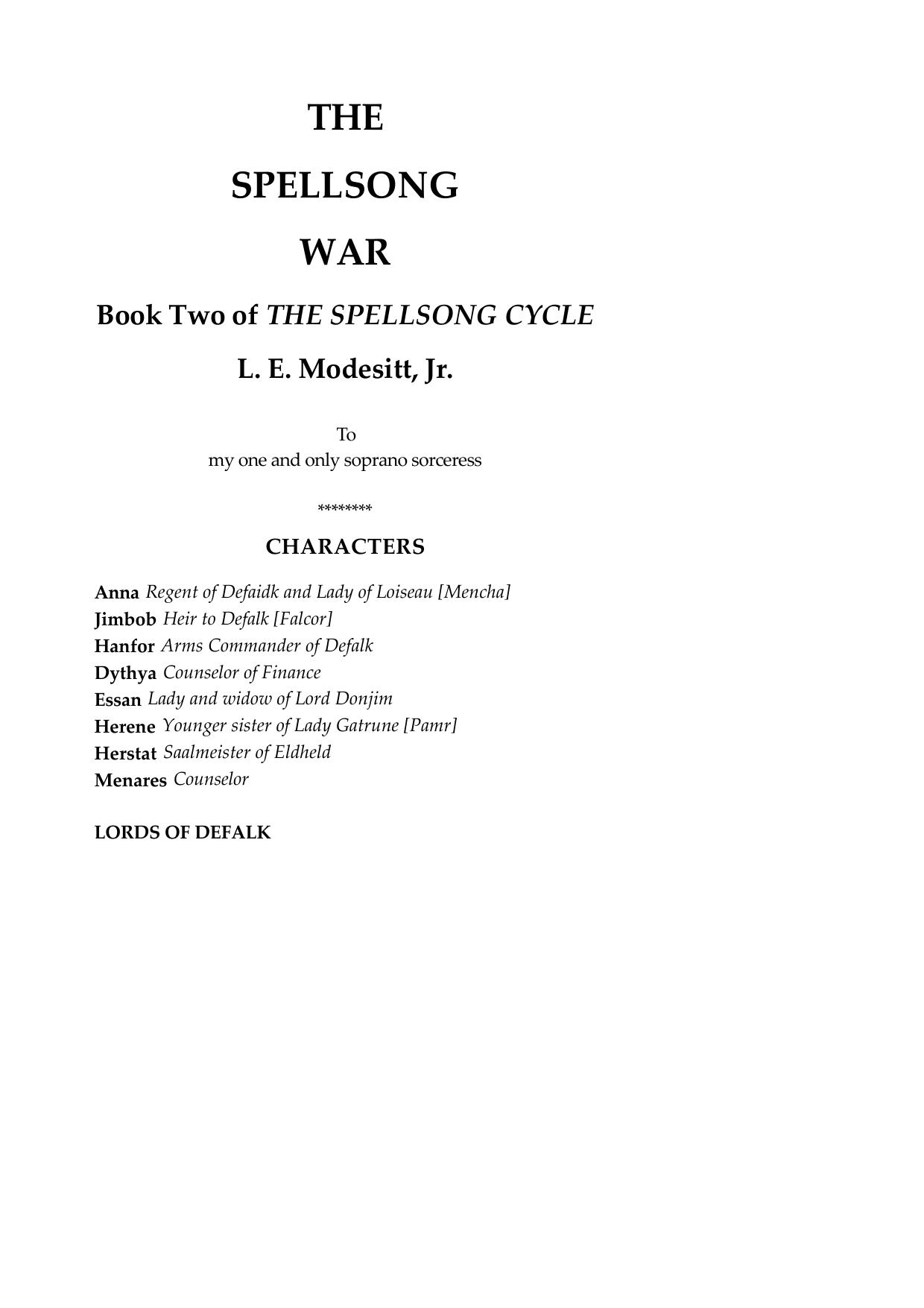 L. E. Modesitt - Spellsong 02 - The Spell Song War