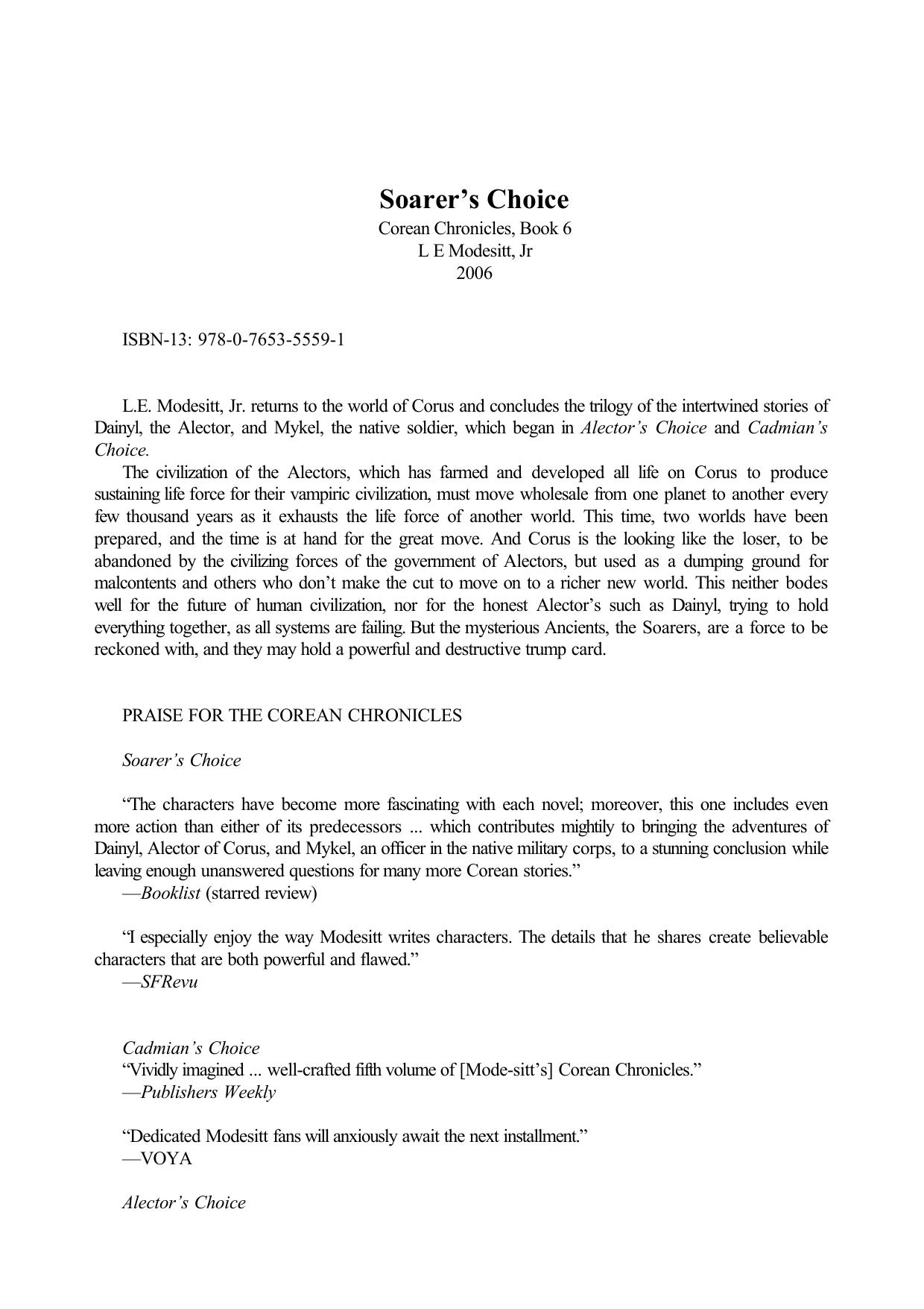 Modesitt, L.E. - Corean Chronicles 06 - Soarers Choice