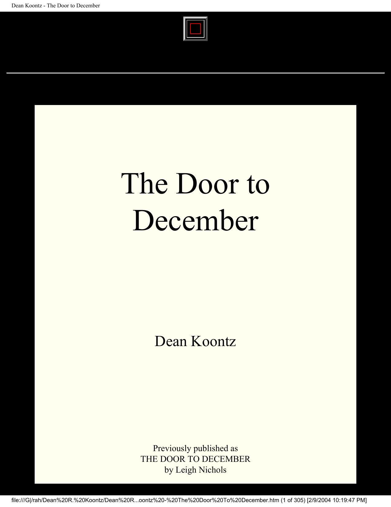 Koontz, Dean - The Door to December