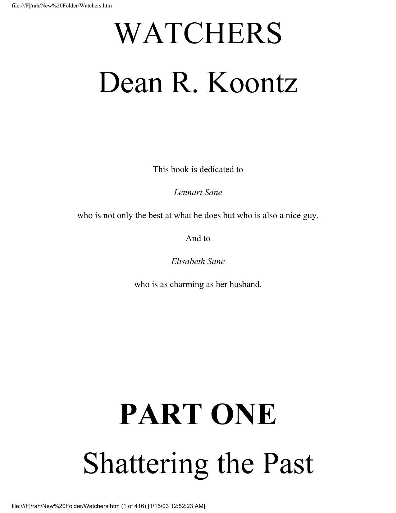 Koontz, Dean - Watchers