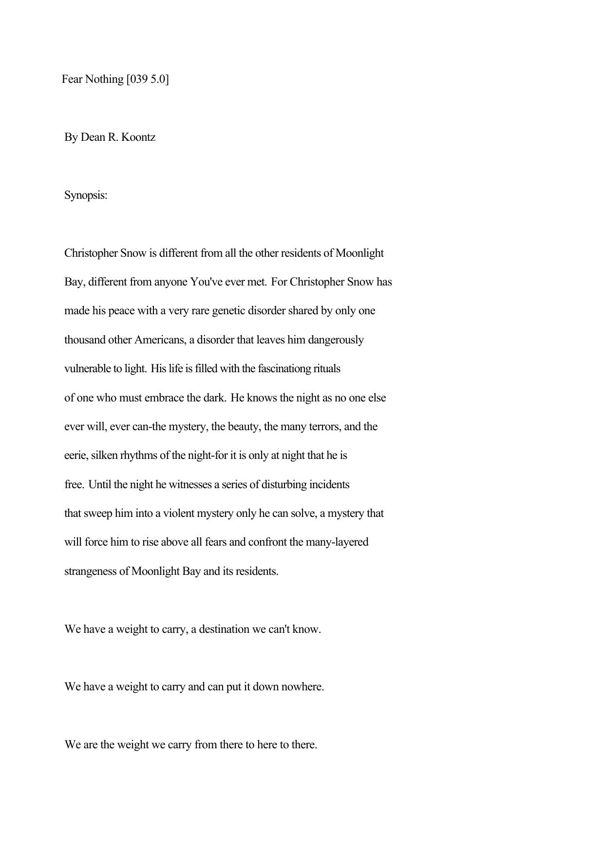 Koontz, Dean - Fear Nothing