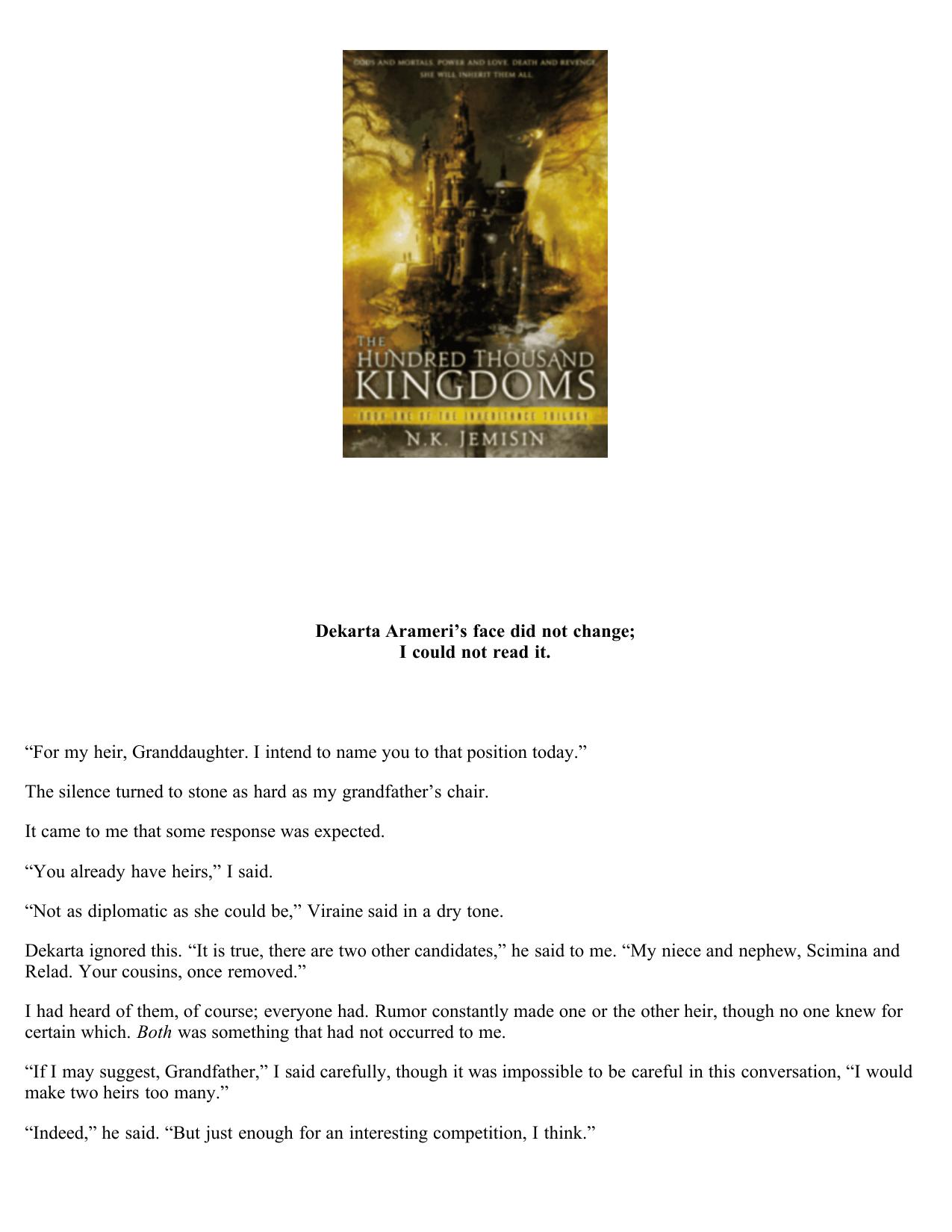 Jemisin, N.K - Inheritance 01 - The Hundred Thousand Kingdoms