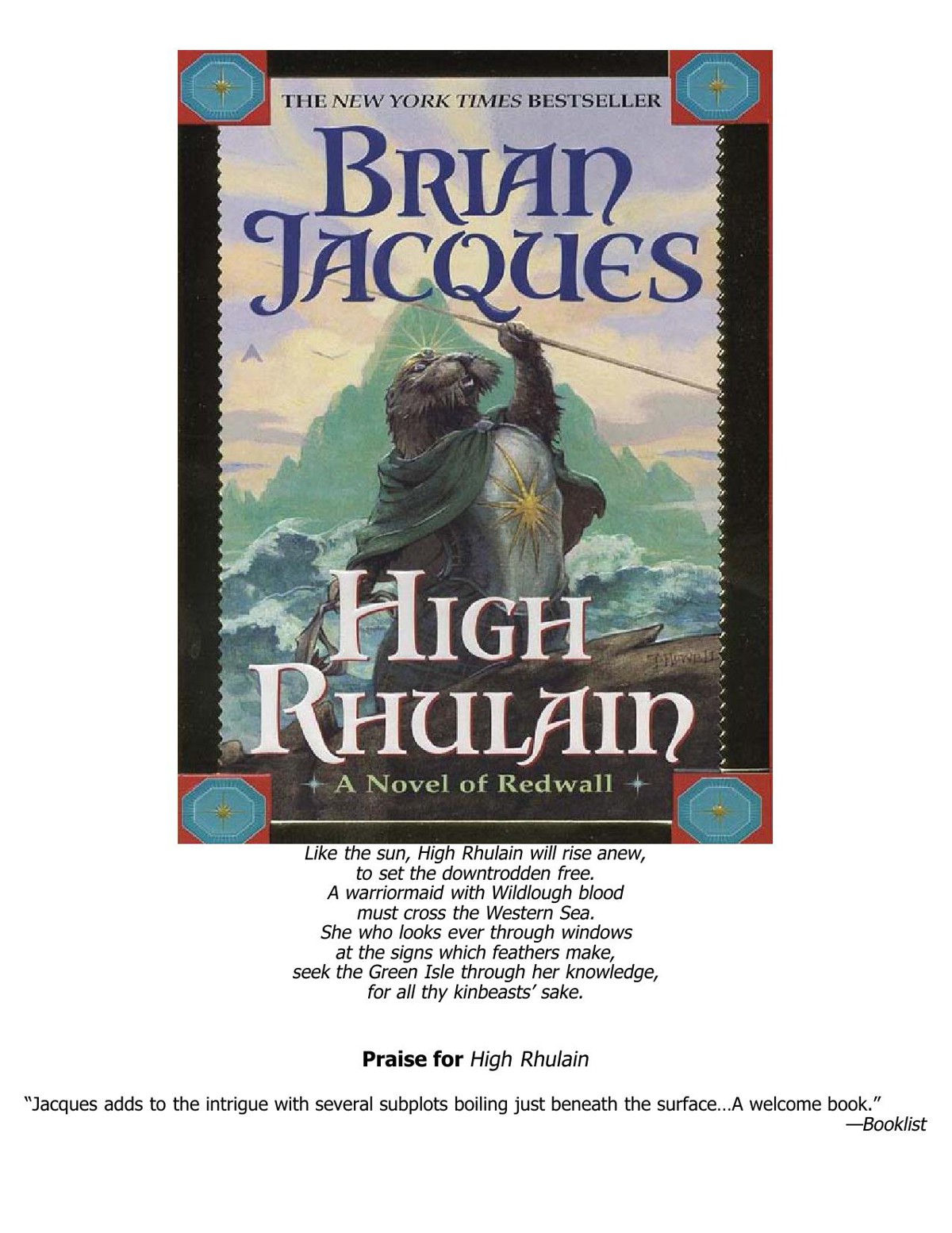 Jacques, Brian - Redwall 18 -High Rhulain