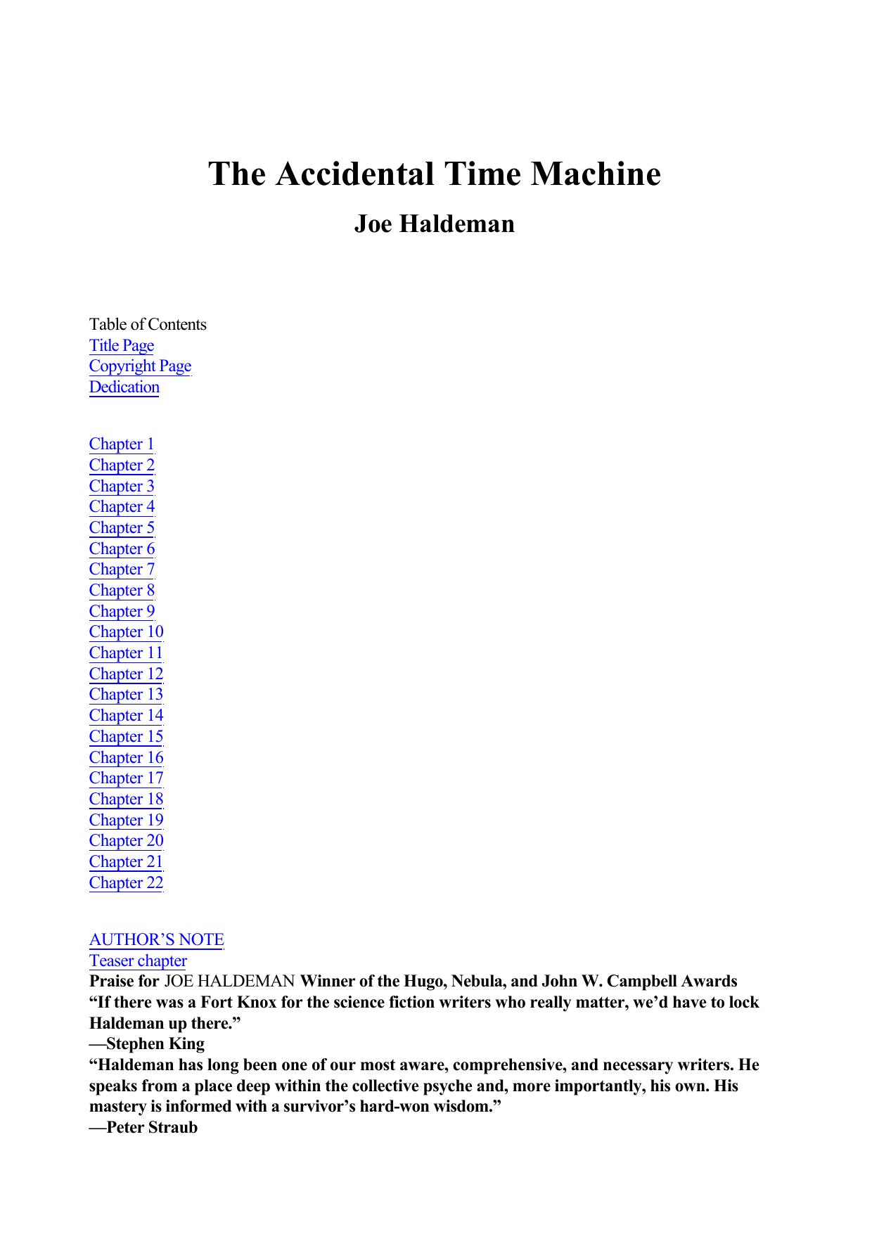 Haldeman, Joe - Accidental Time Machine