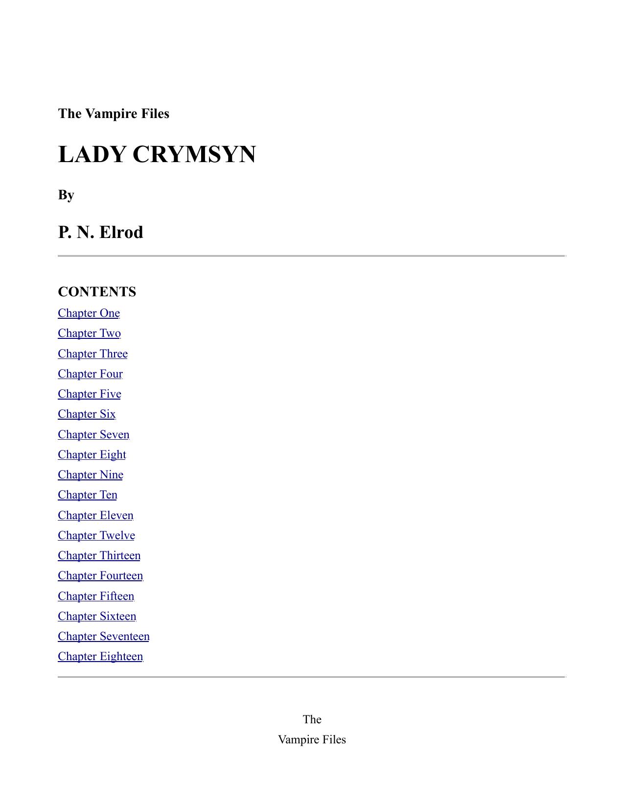 Elrod, PN - Vampire Files 09