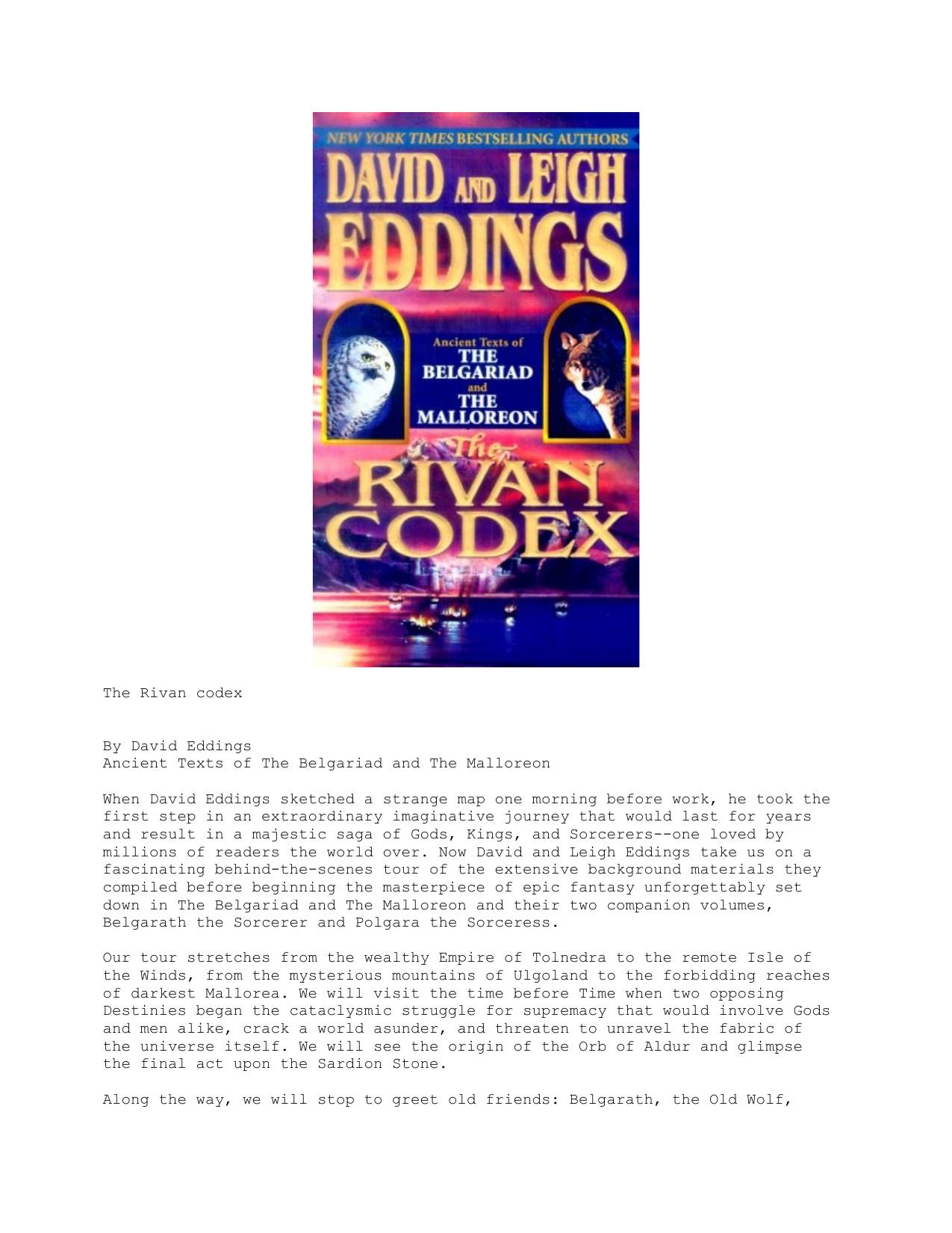 Eddings, David - The Rivan Codex