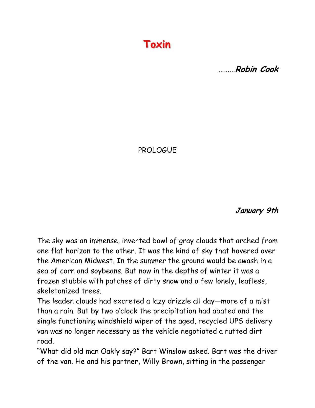 Cook, Robin - Toxin