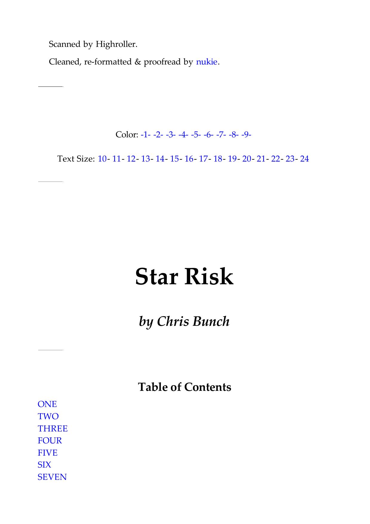 Bunch, Chris - Star Risk 1