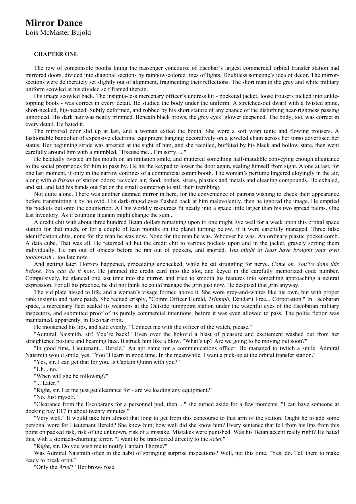 Bujold, Lois McMaster - Miles Vorkosigan 06 - Mirror Dance