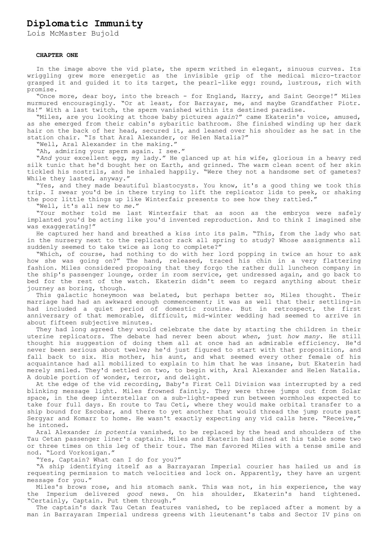 Bujold, Lois McMaster - Miles Vorkosigan 11 - Diplomatic Immunity
