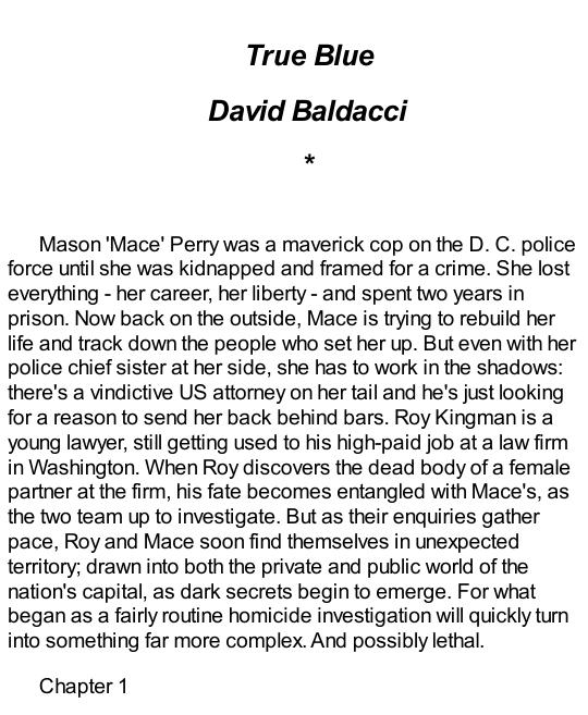 Baldacci, David - True Blue