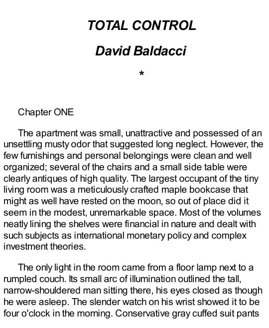 Baldacci, David - Total Control