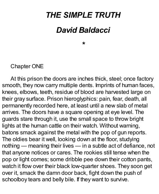 Baldacci, David - The Simple Truth