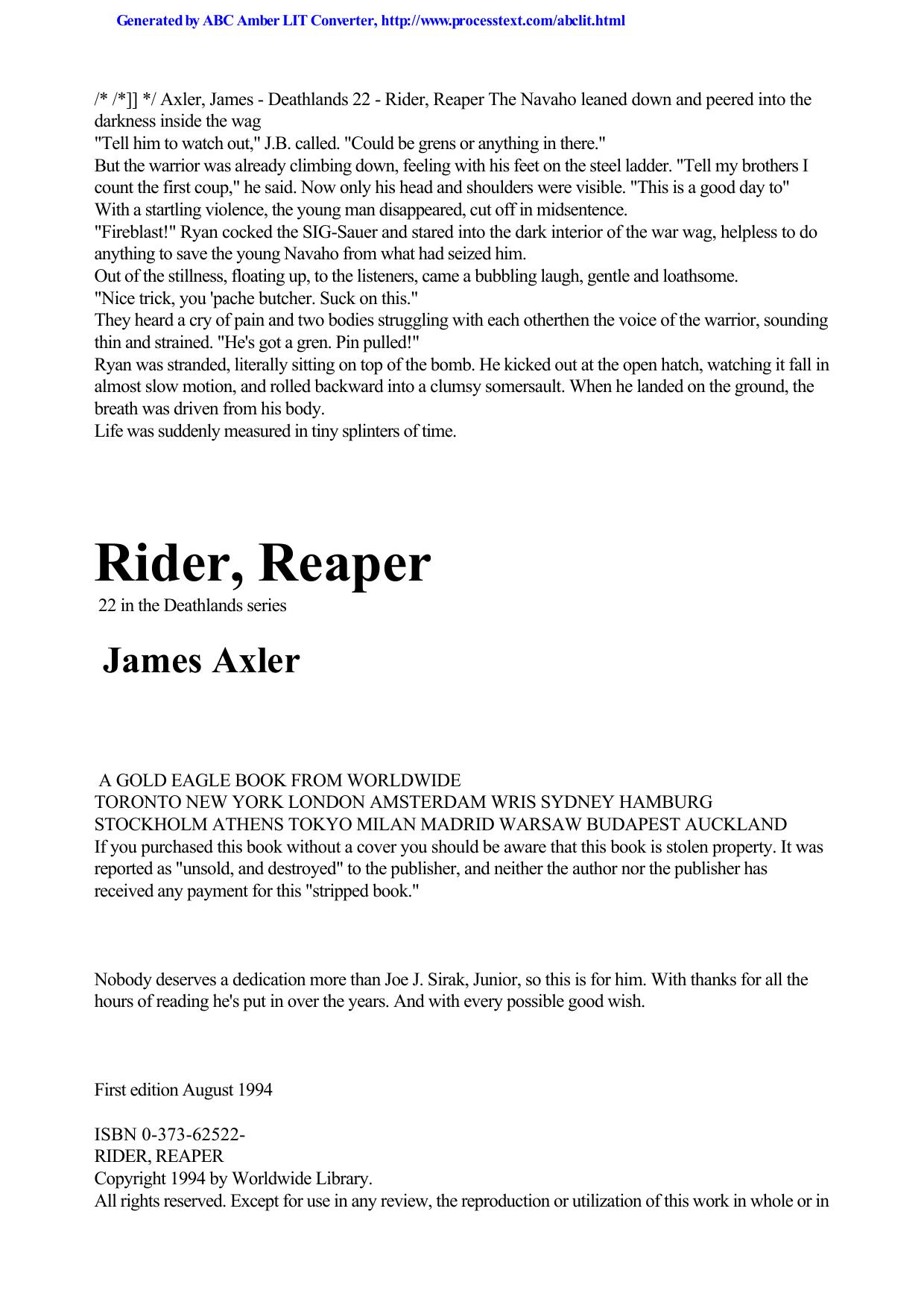 Axler, James - Deathlands 22