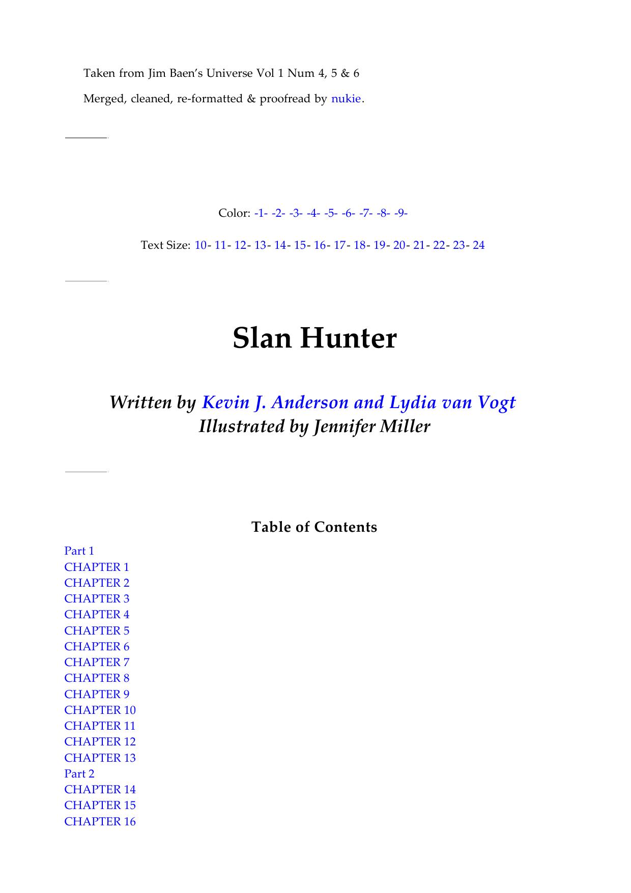 Anderson, Kevin J - Slan Hunter