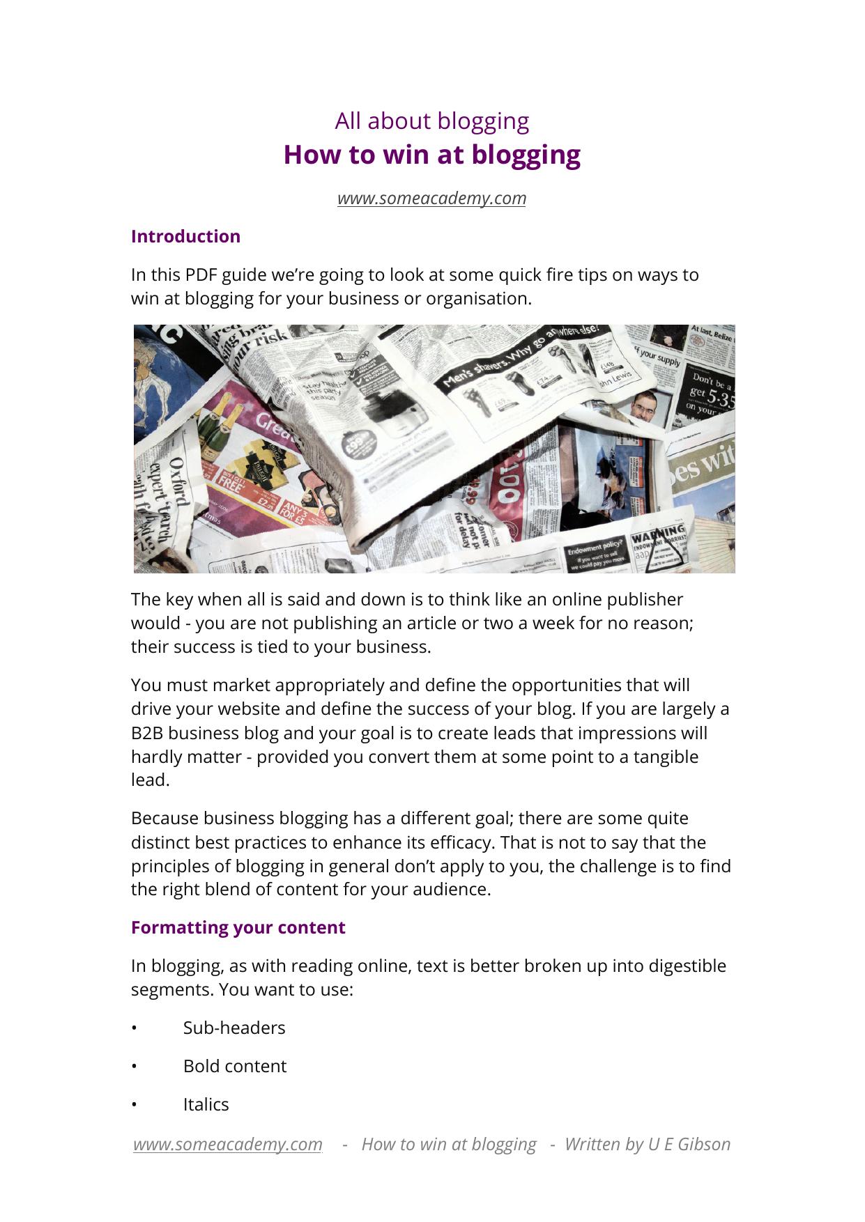 How to win at blogging