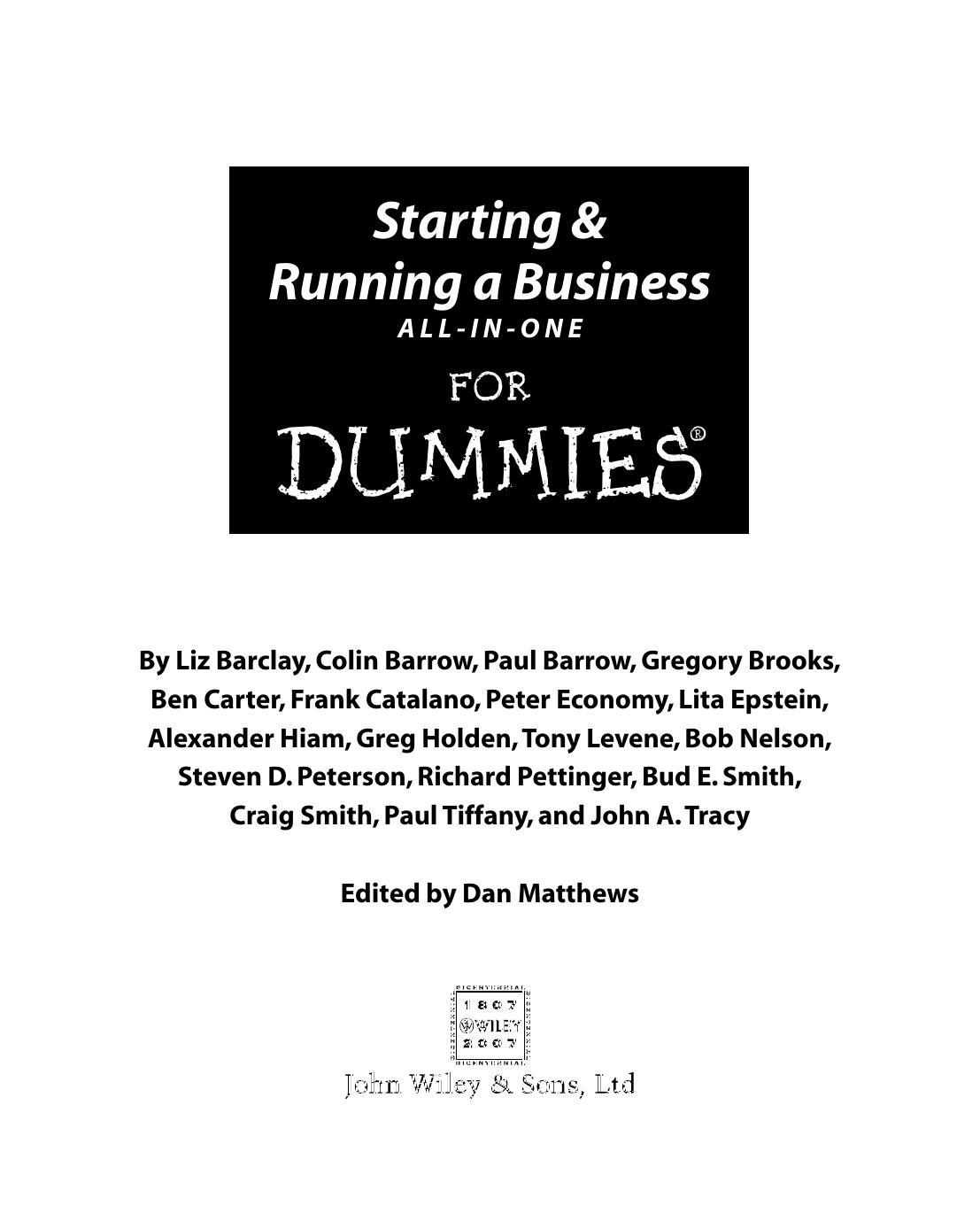Wiley Starting & Running a Business All-In-One for Dummies(BBS)